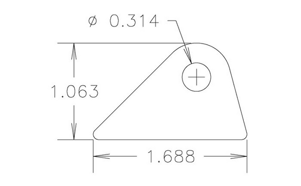 4130 1/8" THK, 5/16" HOLE, 11/16" HT, STRAIGHT CHASSIS TAB - QTY 20